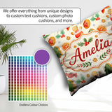 Custom Name Festive Christmas Gingerbread Orange Slices Seamless Square Filled Cushion Throw Pillow Sofa Bed Home Decor Zip Washable UK Made