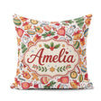 Custom Name Christmas Santa Gifts Snowman Candy Seamless Pattern Square Filled Cushion Throw Pillow Sofa Bed Home Decor Zip Washable UK Made