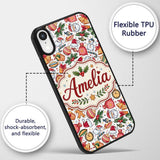 Cute Christmas Santa Gifts Snowman Candy Seamless Custom Name Protective Phone Case Mobile Cover Durable Everyday Smartphone Shock Resistant