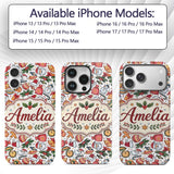 Cute Christmas Santa Gifts Snowman Candy Seamless Custom Name Protective Phone Case Mobile Cover Durable Everyday Smartphone Shock Resistant