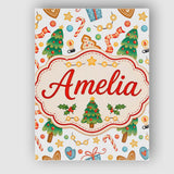Personalised Name Cute Christmas Cookies Custom  Unique Gift Idea Elegant Feature Canvas Wall Art Print Decor Picture Ready to Hang