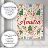 Personalised Name Cute Christmas Cookies Custom  Unique Gift Idea Elegant Feature Canvas Wall Art Print Decor Picture Ready to Hang