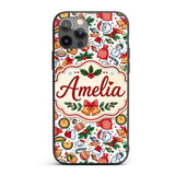 Cute Christmas Santa Gifts Candy Snowman Seamless Custom Name Protective Phone Case Mobile Cover Durable Everyday Smartphone Shock Resistant