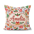 Custom Name Christmas Santa Gifts Candy Snowman Seamless Pattern Square Filled Cushion Throw Pillow Sofa Bed Home Decor Zip Washable UK Made