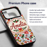 Cute Christmas Santa Gifts Candy Snowman Seamless Custom Name Protective Phone Case Mobile Cover Durable Everyday Smartphone Shock Resistant