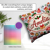 Custom Name Christmas Santa Gifts Candy Snowman Seamless Pattern Square Filled Cushion Throw Pillow Sofa Bed Home Decor Zip Washable UK Made