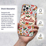 Cute Christmas Santa Gifts Candy Snowman Seamless Custom Name Protective Phone Case Mobile Cover Durable Everyday Smartphone Shock Resistant