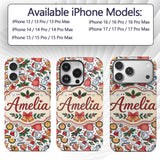 Cute Christmas Santa Gifts Candy Snowman Seamless Custom Name Protective Phone Case Mobile Cover Durable Everyday Smartphone Shock Resistant