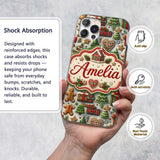 Festive Christmas Gingerbread House Cookies Trees Custom Name Protective Phone Case Mobile Cover Durable Everyday Smartphone Shock Resistant