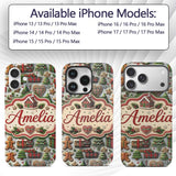 Festive Christmas Gingerbread House Cookies Trees Custom Name Protective Phone Case Mobile Cover Durable Everyday Smartphone Shock Resistant