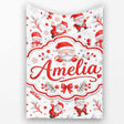 Cute Santa Claus Gift Stars Snowflakes Seamless Pattern Lovely  Personalised Custom Name Super Soft Fleece Blanket Bed Sofa Throw