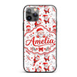 Cute Santa Claus Gift Stars Snowflakes Seamless Custom Name Protective Phone Case Mobile Cover Durable Everyday Smartphone Shock Resistant