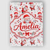 Personalised Name Cute Santa Claus Custom  Stylish Home Interior Unique Gift Idea Canvas Wall Art Print Decor Picture Ready to Hang