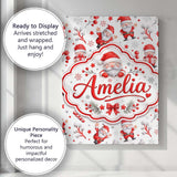 Personalised Name Cute Santa Claus Custom  Stylish Home Interior Unique Gift Idea Canvas Wall Art Print Decor Picture Ready to Hang