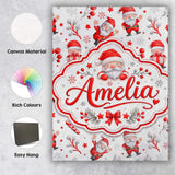 Personalised Name Cute Santa Claus Custom  Stylish Home Interior Unique Gift Idea Canvas Wall Art Print Decor Picture Ready to Hang