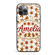 Cute Gingerbread Cookies Stars Hearts Snowflakes Custom Name Protective Phone Case Mobile Cover Durable Everyday Smartphone Shock Resistant