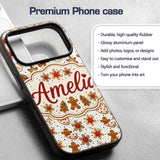 Cute Gingerbread Cookies Stars Hearts Snowflakes Custom Name Protective Phone Case Mobile Cover Durable Everyday Smartphone Shock Resistant