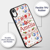 Christmas Hanging Baubles Garland Stars Seamless Custom Name Protective Phone Case Mobile Cover Durable Everyday Smartphone Shock Resistant