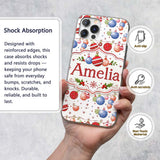 Christmas Hanging Baubles Garland Stars Seamless Custom Name Protective Phone Case Mobile Cover Durable Everyday Smartphone Shock Resistant