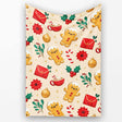 Cute Gingerbread Cookies Envelope Cocoa Seamless Pattern Lovely  Personalised Custom Name Super Soft Fleece Blanket Bed Sofa Throw
