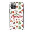 Watercolor Christmas Village Trees Cars Snow Custom Name Protective Phone Case Mobile Cover Durable Everyday Smartphone Shock Resistant