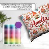 Custom Name Christmas Gnome House Candy Cane Seamless Pattern Square Filled Cushion Throw Pillow Sofa Bed Home Decor Zip Washable UK Made