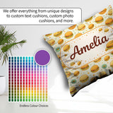 Custom Name Mini Burger Seamless Mint Green Background Fast Food Square Filled Cushion Throw Pillow Sofa Bed Home Decor Zip Washable UK Made