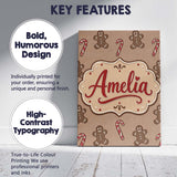 Personalised Name Gingerbread Man Candy Custom  Modern Room Accent Elegant Feature Canvas Wall Art Print Decor Picture Ready to Hang