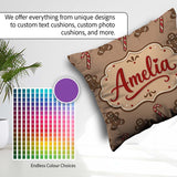 Custom Name Gingerbread Man Candy Cane Brown Christmas Seamless Square Filled Cushion Throw Pillow Sofa Bed Home Decor Zip Washable UK Made