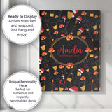 Personalised Name Festive Champagne Glass Custom  Unique Gift Idea Elegant Feature Canvas Wall Art Print Decor Picture Ready to Hang