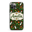 Santa Claus Gifts Mittens Champagne Glass Printed Design Custom Name Protective Phone Case Mobile Cover Durable Smartphone Shock Resistant