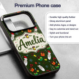 Santa Claus Gifts Mittens Champagne Glass Printed Design Custom Name Protective Phone Case Mobile Cover Durable Smartphone Shock Resistant