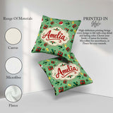 Custom Name Santa Reindeer Snowman Gift Boxes Ornaments Seamless Square Filled Cushion Throw Pillow Sofa Bed Home Decor Zip Washable UK Made