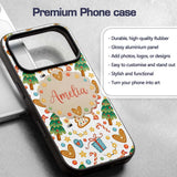 Christmas Tree Candy Cane Cookies Stars Gift Custom Name Protective Phone Case Mobile Cover Durable Everyday Smartphone Shock Resistant