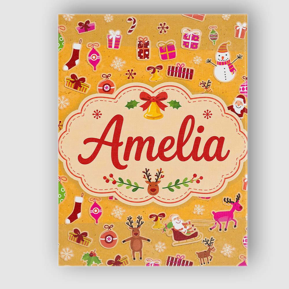 Personalised Name Pink Christmas Cookies Custom  Unique Gift Idea Elegant Feature Canvas Wall Art Print Decor Picture Ready to Hang