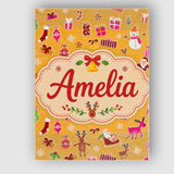 Personalised Name Pink Christmas Cookies Custom  Unique Gift Idea Elegant Feature Canvas Wall Art Print Decor Picture Ready to Hang