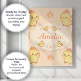 Personalised Name Cute Fire Chick Cartoon Animal Pattern Perfect Custom  Interior Canvas Wall Art Print Decor Picture Ready to Hang