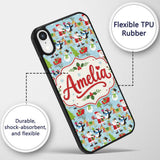 Santa Reindeer Penguin Sleigh Snowman Christmas Custom Name Protective Phone Case Mobile Cover Durable Everyday Smartphone Shock Resistant