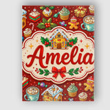 Personalised Name Gingerbread House Cupcake Custom  Bespoke Interior Contemporary Canvas Wall Art Print Decor Picture Ready to Hang
