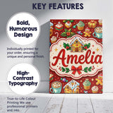 Personalised Name Gingerbread House Cupcake Custom  Bespoke Interior Contemporary Canvas Wall Art Print Decor Picture Ready to Hang