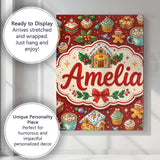 Personalised Name Gingerbread House Cupcake Custom  Bespoke Interior Contemporary Canvas Wall Art Print Decor Picture Ready to Hang