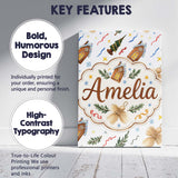 Personalised Name Watercolor Rustic Christmas Custom Unique Gift Idea Modern Room Accent Canvas Wall Art Print Decor Picture Ready to Hang