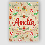 Personalised Name Gingerbread Cookies Candy Custom  Bespoke Interior Contemporary Canvas Wall Art Print Decor Picture Ready to Hang
