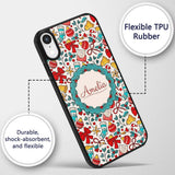 Holiday Bells Bows Stockings Candy Cane Christmas Custom Name Protective Phone Case Mobile Cover Durable Everyday Smartphone Shock Resistant
