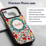 Holiday Bells Bows Stockings Candy Cane Christmas Custom Name Protective Phone Case Mobile Cover Durable Everyday Smartphone Shock Resistant