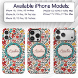 Holiday Bells Bows Stockings Candy Cane Christmas Custom Name Protective Phone Case Mobile Cover Durable Everyday Smartphone Shock Resistant