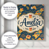 Personalised Name Cute Winter Bears Gifts Custom  Unique Gift Idea Elegant Feature Canvas Wall Art Print Decor Picture Ready to Hang