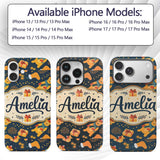 Cute Winter Bears Gifts Lights Cozy Christmas Custom Name Protective Phone Case Mobile Cover Durable Everyday Smartphone Shock Resistant