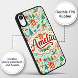 Festive Christmas Ornaments Trees Gifts Holiday Custom Name Protective Phone Case Mobile Cover Durable Everyday Smartphone Shock Resistant