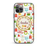 Winter Holidays Snowman Gingerbread Gifts Festive Custom Name Protective Phone Case Mobile Cover Durable Everyday Smartphone Shock Resistant